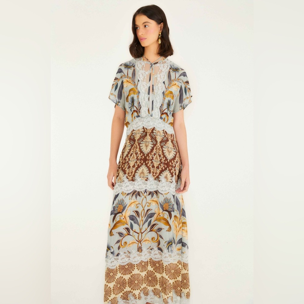 Farm Rio: Mixed Snake Garden Maxi Dress
